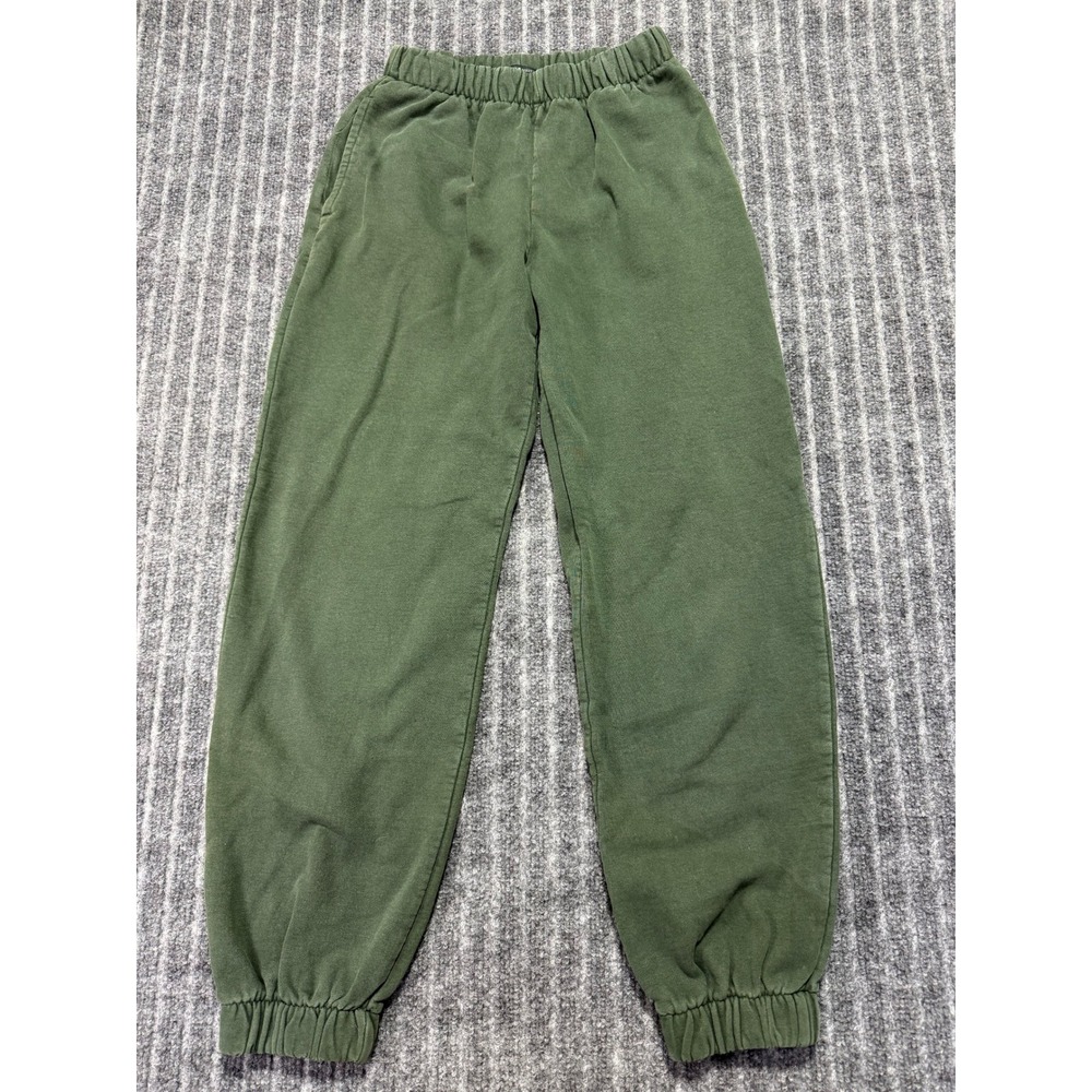 Brandy‎ Melville Sweatpants One Size Green Fleece Joggers Minimalist Cozy Earty